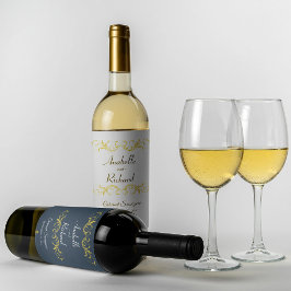 Elegant Victoriaans bruiloft Favor Wijn Etiket