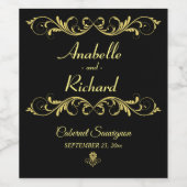 Elegant Victoriaans bruiloft Favor Wijn Etiket (Enkel label)