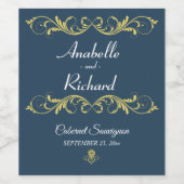 Elegant Victoriaans bruiloft Favor Wijn Etiket (Enkel label)