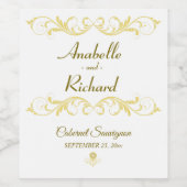 Elegant Victoriaans bruiloft Favor Wijn Etiket (Enkel label)