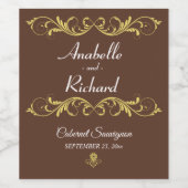 Elegant Victoriaans bruiloft Favor Wijn Etiket (Enkel label)