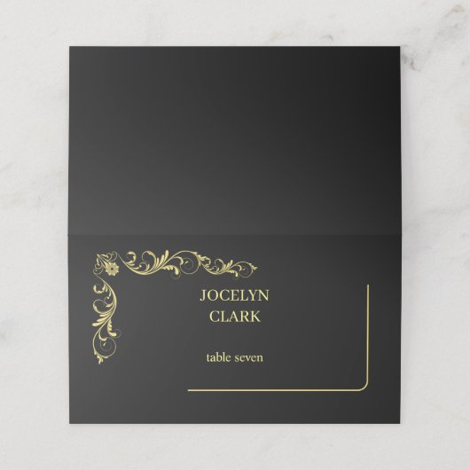 Elegant Victoriaans bruiloft Plaatskaartje (Buitenkant ongevouwen)