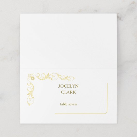 Elegant Victoriaans bruiloft Plaatskaartje (Buitenkant ongevouwen)