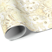 Elegant  Victoriaans crème bloemmotief Cadeaupapier (Rol Hoek)