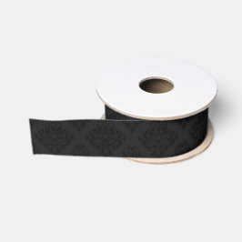 Elegant Victoriaans Damask Black Grosgrain Lint