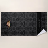 Elegant, , Victoriaans Damask gepersonaliseerd Strandlaken (Voorkant)
