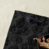 Elegant, , Victoriaans Damask gepersonaliseerd Strandlaken (In situ)