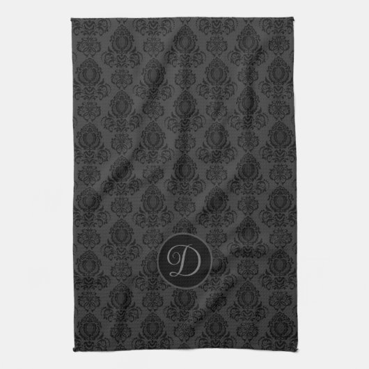 Elegant, , Victoriaans Damask gepersonaliseerd Theedoek (Verticaal)