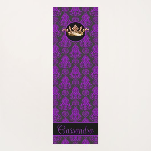 Elegant, , Victoriaans Damask gepersonaliseerd Yogamat (Achterkant)