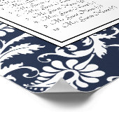 Elegant Victoriaans Damask Wedding Seding Chart Poster (Hoek)