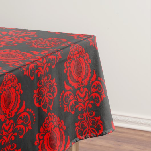 Elegant, , Victoriaans Damast Rood Tafelkleed (Voorbeeld)