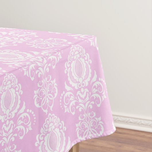 Elegant, , Victoriaans Damast Roze Tafelkleed (Voorbeeld)