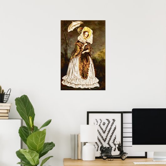Elegant Victoriaans dame Poster (Thuiskantoor)