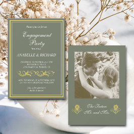 Elegant Victoriaans Engagement Party Kaart