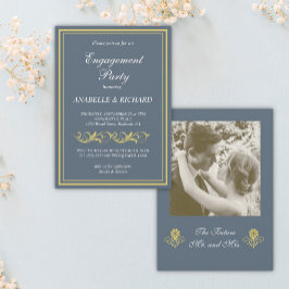 Elegant Victoriaans Engagement Party Kaart