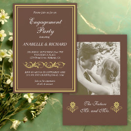 Elegant Victoriaans Engagement Party Kaart