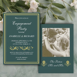 Elegant Victoriaans Engagement Party Kaart