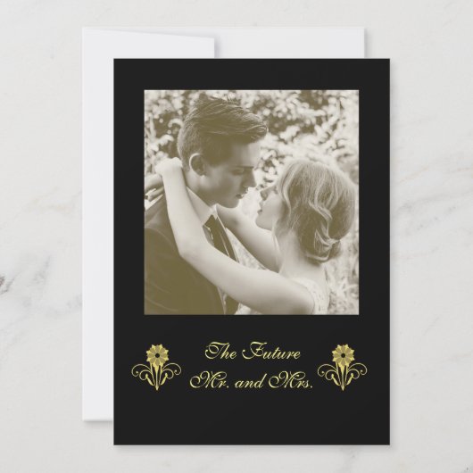 Elegant Victoriaans Engagement Party Kaart (Achterkant)