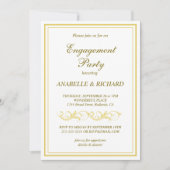 Elegant Victoriaans Engagement Party Kaart (Voorkant)