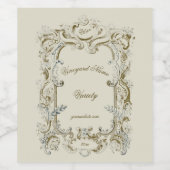 Elegant Victoriaans Era 1845 Cartouche Wijn Etiket (Enkel label)