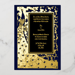 Elegant Victoriaans Era Art Nouveau Peacock Weddin Folie Uitnodiging