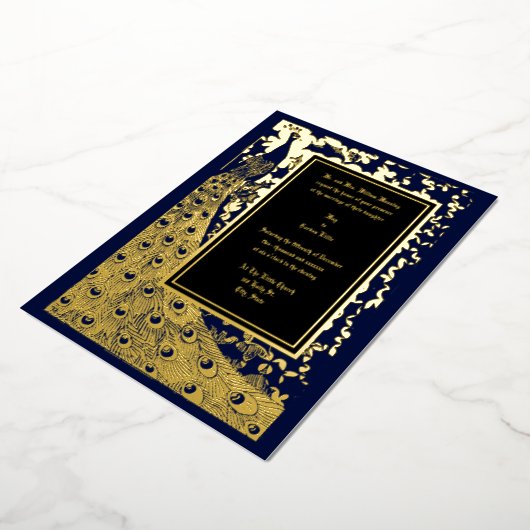 Elegant Victoriaans Era Art Nouveau Peacock Weddin Folie Uitnodiging (Gedraaid)