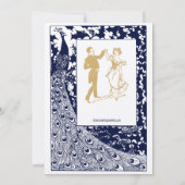 Elegant Victoriaans Era Art Nouveau Peacock Weddin Kaart (Achterkant)