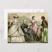 Elegant Victoriaans Era Dames Mode Bord Briefkaart (Voorkant / Achterkant)