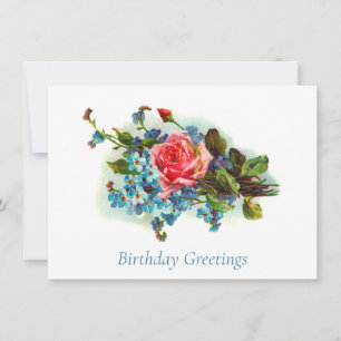 Elegant Victoriaans Floral Bouquet Birthday Briefk Notitiekaartje