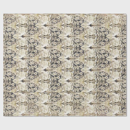 Elegant  Victoriaans Floral Pattern Cadeaupapier (Vlak)