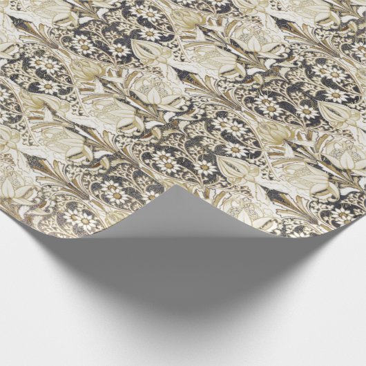 Elegant  Victoriaans Floral Pattern Cadeaupapier (Hoek)