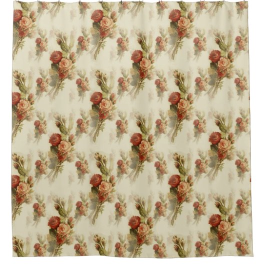 Elegant  Victoriaans Floral Pattern Douchegordijn (Voorkant)