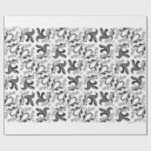 Elegant Victoriaans floreel patroon zwart wit Cadeaupapier (Vlak)