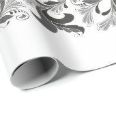 Elegant Victoriaans floreel patroon zwart wit Cadeaupapier (Rol Hoek)