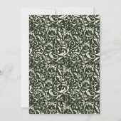 Elegant Victoriaans Forest Green Floral Wedding Kaart (Achterkant)