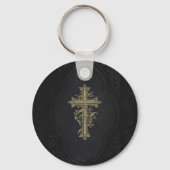  Elegant  Victoriaans Golden Cross Sleutelhanger (Voorkant)