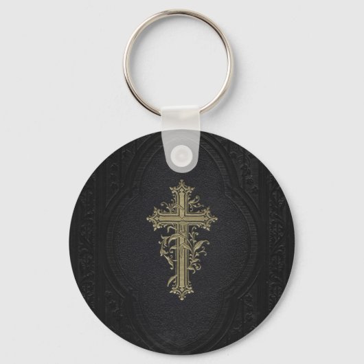  Elegant  Victoriaans Golden Cross Sleutelhanger (Voorkant)