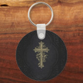  Elegant  Victoriaans Golden Cross Sleutelhanger (Voorkant)