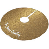 Elegant Victoriaans Gouden Bloemen Kerstaccent Kerstboom Rok (Gekanteld)