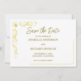 Elegant Victoriaans huwelijk bewaar de datum Kaart