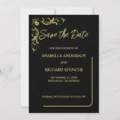 Elegant Victoriaans huwelijk bewaar de datum Save The Date (Voorkant)