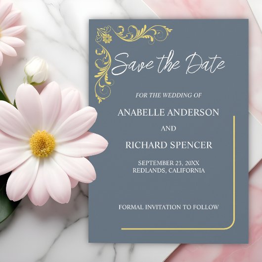 Elegant Victoriaans huwelijk bewaar de datum Save The Date