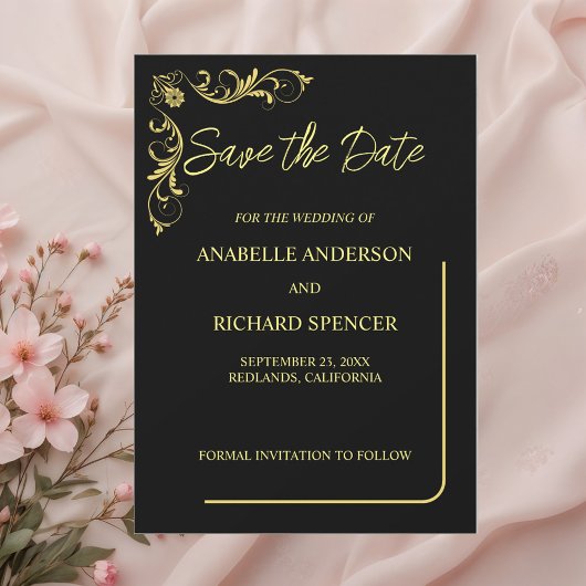 Elegant Victoriaans huwelijk bewaar de datum Save The Date