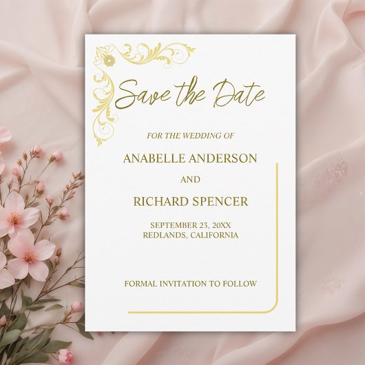 Elegant Victoriaans huwelijk bewaar de datum Save The Date