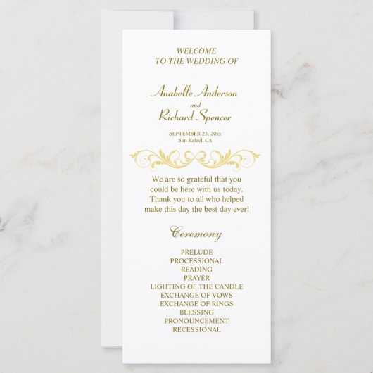 Elegant Victoriaans Huwelijksprogramma (Voorkant)