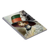 Elegant Victoriaans kat in notitieboek met scharni (Rechterzijde)