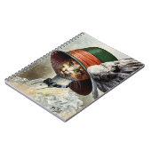 Elegant Victoriaans kat in notitieboek met scharni (Linkerzijde)