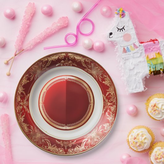 Elegant Victoriaans kerstdiner Papieren Bordje (Feest)