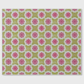 Elegant Victoriaans Klassic Floral Tile Naadloos Cadeaupapier (Vlak)