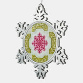 Elegant Victoriaans Klassic kerstboom Tin Sneeuwvlok Ornament (Rechts)